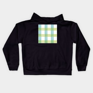 Green & Blue Watercolour Checks Kids Hoodie